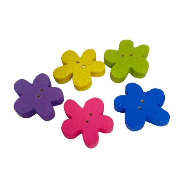 Shank Two hole Novelty Hand Painted Buttons lot of 14 Flowers Tea Pot Polar Bear - Picture 3 of 15